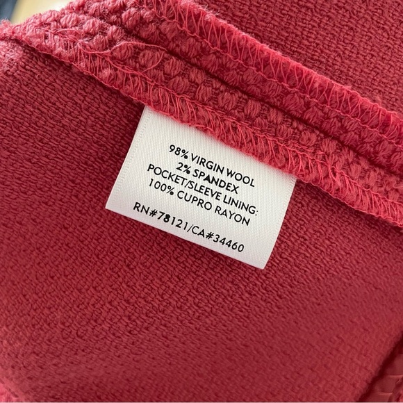Eileen Fisher Virgin Wool Pique Stretch Jacket Terracotta Pink Blazer NWT Size M - Picture 7 of 12